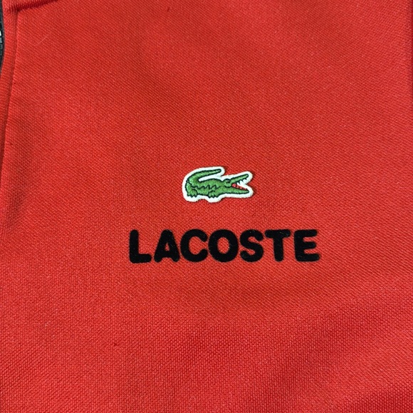 Lacoste mens S Small 3 red full zip contrast accent sport sweatshirt - Picture 4 of 11